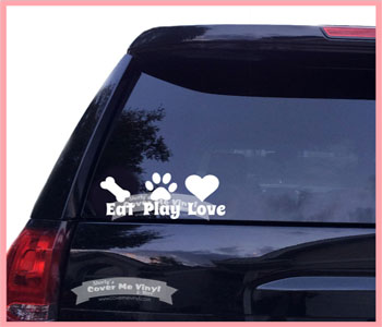 Eat Play love Paw Decal