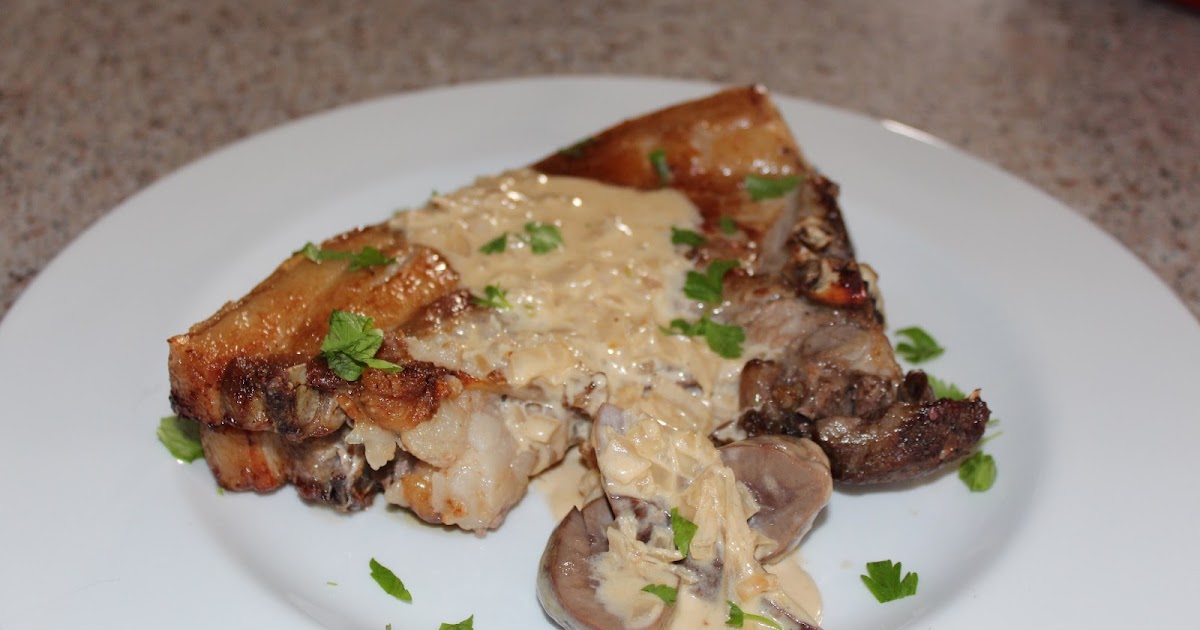 FLOWER POT KITCHEN PAN FRIED PORK CHOP & KIDNEY WITH APPLE CALVADOS