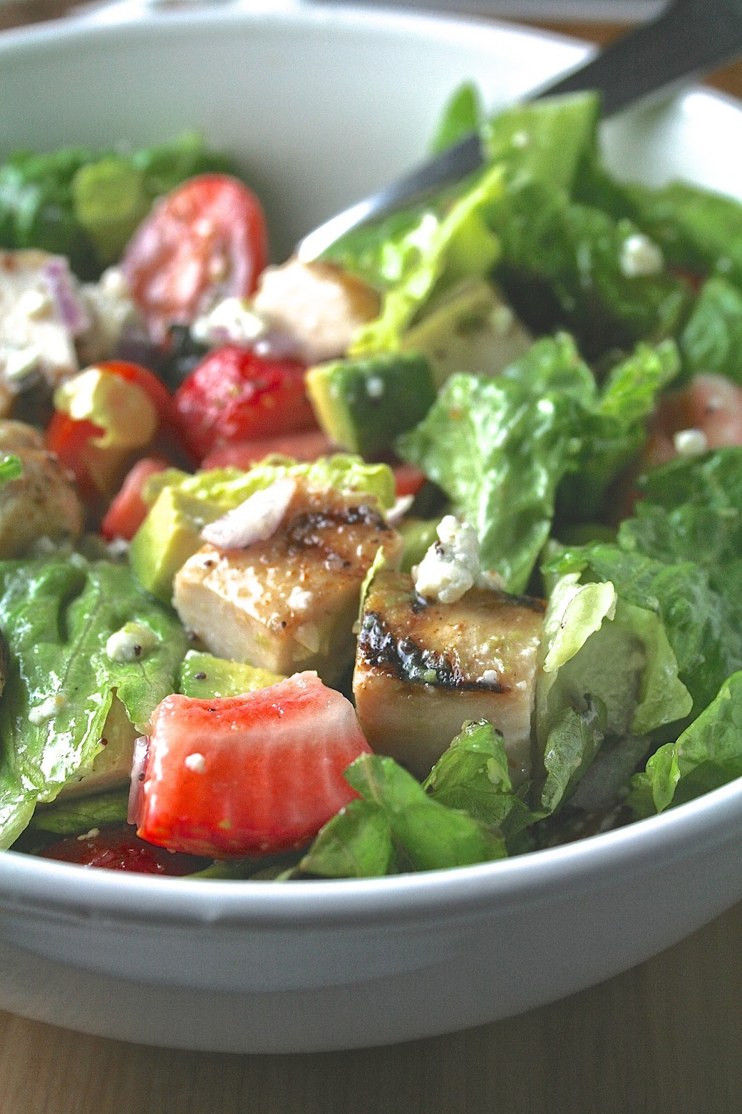 Oregon Transplant Strawberry Avocado & Blue Cheese Salad