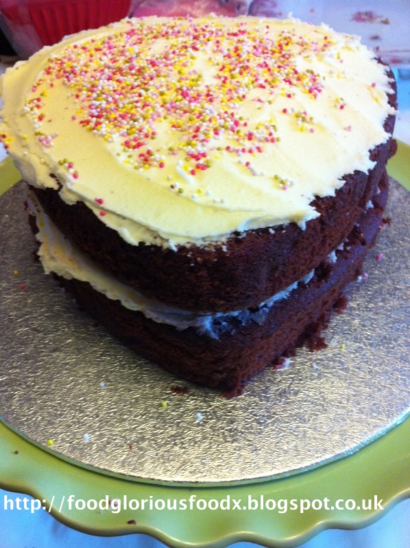 Red Velvet cake with Jamaican Rum buttercream icing. Charlene Flash