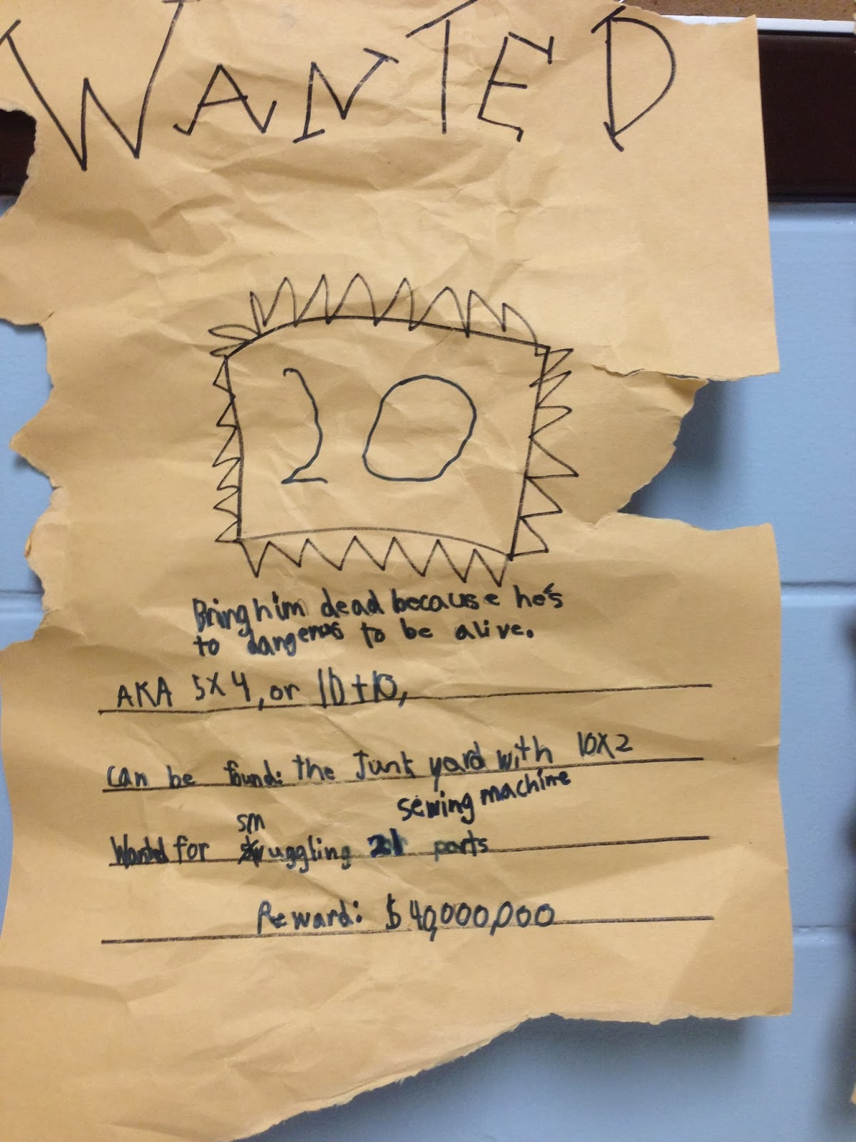Wanted Posters Math Idea from Across the Hall Teaching Tales Along