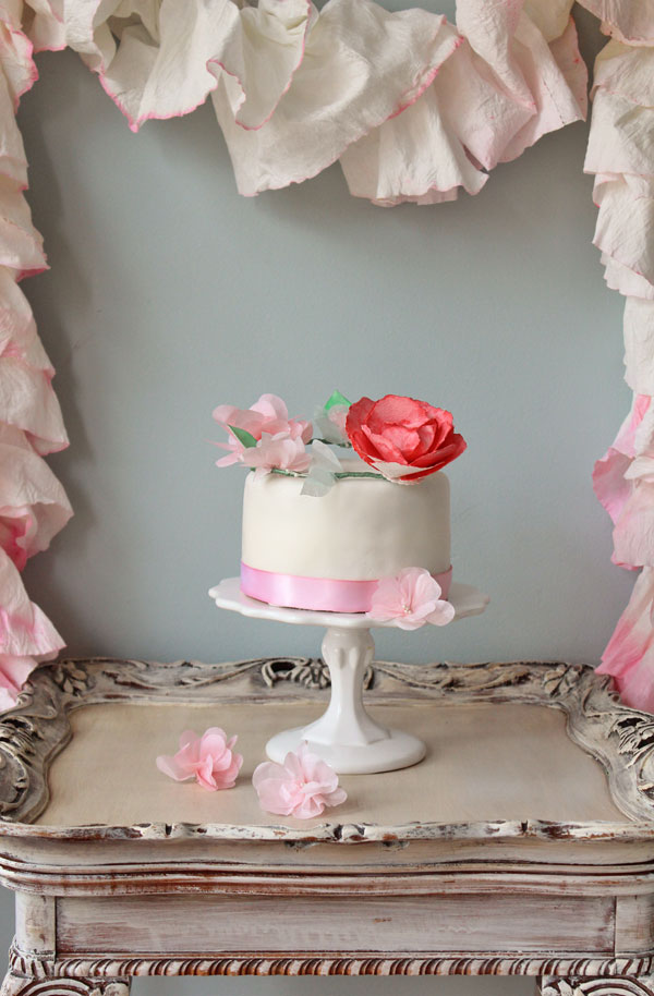 Icing Designs Watercolor Floral Cake Crown & Ruffle Garland