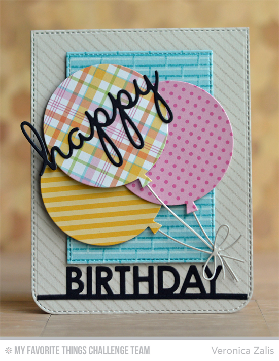 Cheery Birthday Balloons Card by Veronica Zalis featuring the Blueprints 26 Die-namics #mftstamps
