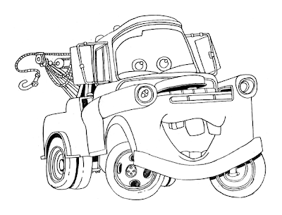 6 Free Printable Disney Cars Tow Mater Coloring Pages