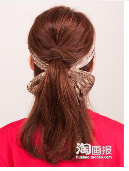 Ponytail Hairstyles 2012 Half Updo With Scarf Hair Tie Japanese