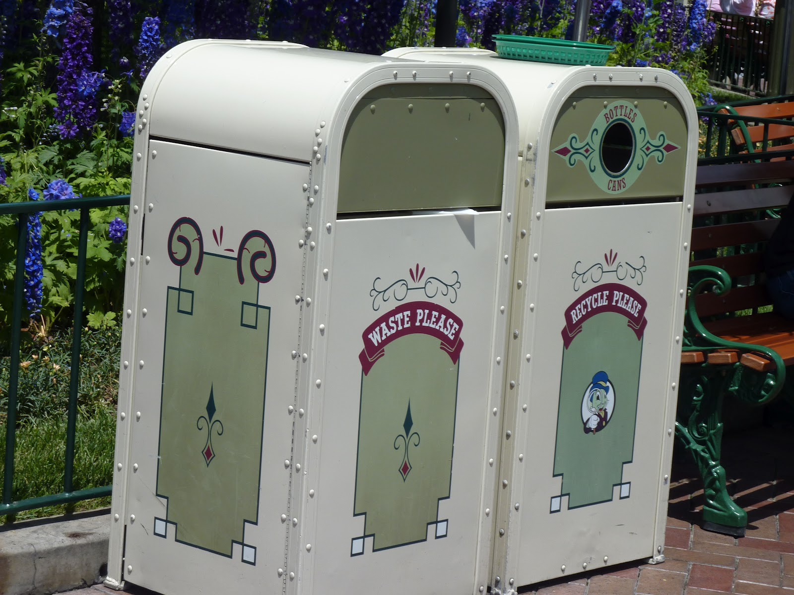 Disney fun with Sorcerer Tink Disneyland Trash Cans