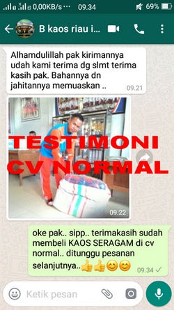 TESTIMONI PEMBELI KAOS SERAGAM CV NORMAL