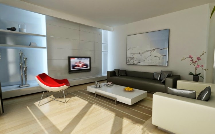 modern minimalist living room: minimalist living room with red armchair modern minimalist living room,minimalist living room design ideas,how to design a minimalist living room