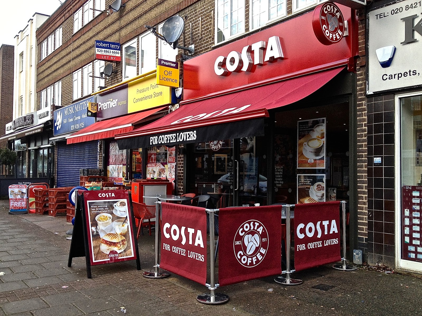 Travel with Angela Lansbury New Costa Coffee in Hatch End