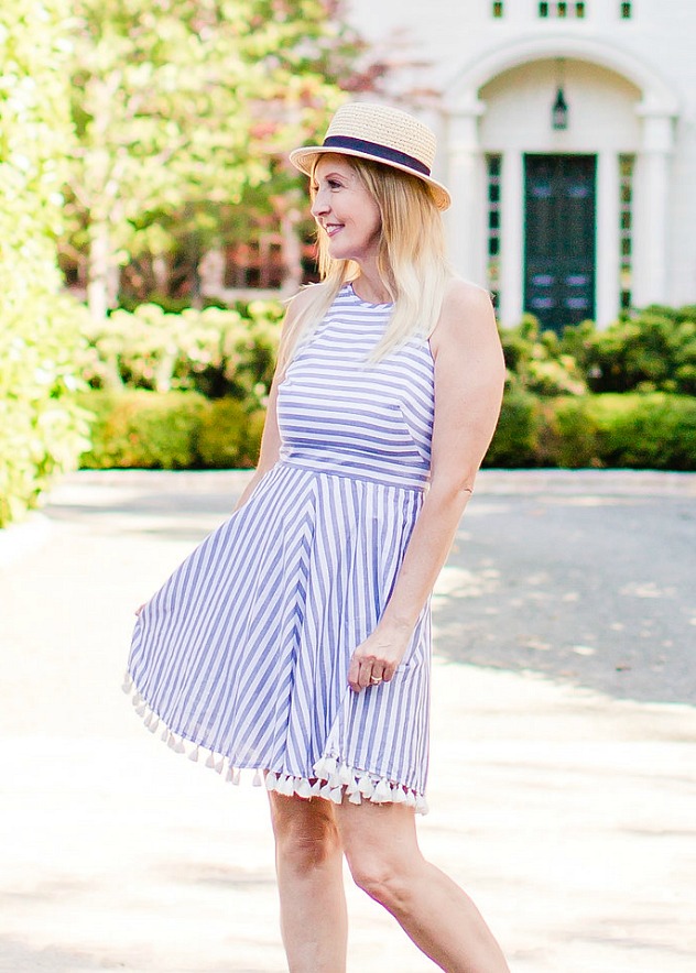 Striped Tassel Dress