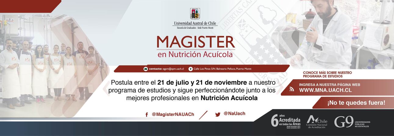 Magister en Nutrición Acuícola