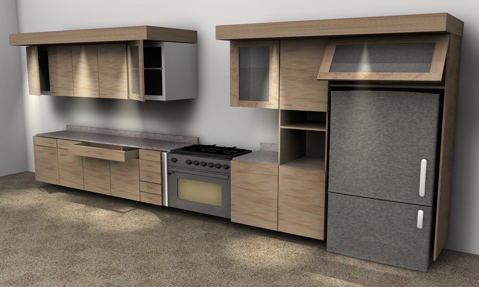 Carpinteria moderna: carpinterÃa minimalista. Diseño muebles cocina con repisa