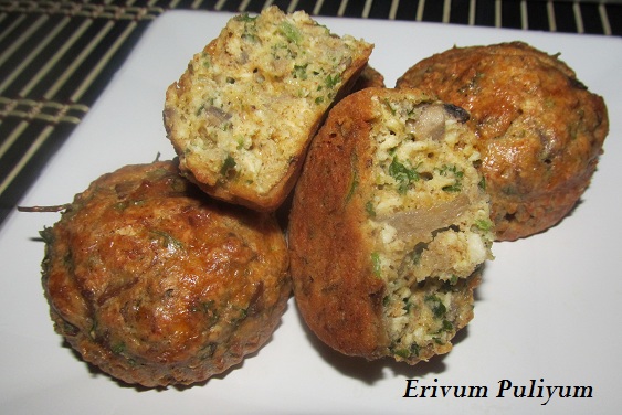 Erivum Puliyum Cottage Cheese Egg Muffins Wheat Flour Mushrooms