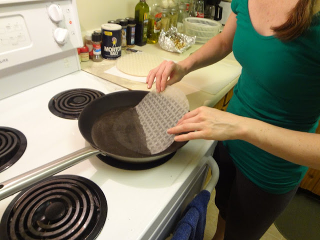 dipping rice paper into water