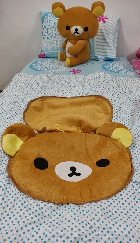 Kawaii Rilakkuma Bear Dual Purpose Pillow Quilt gmarket qoo10 singapore 