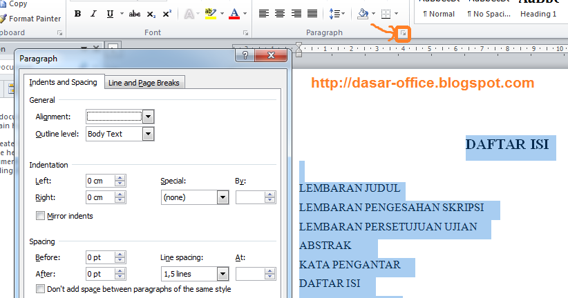 Membuat Daftar Isi Supaya Rata | dapid sopandi cara membuat daftar isi di ms word Membuat Daftar Isi Supaya Rata | dapid sopandi cara membuat daftar isi di ms word