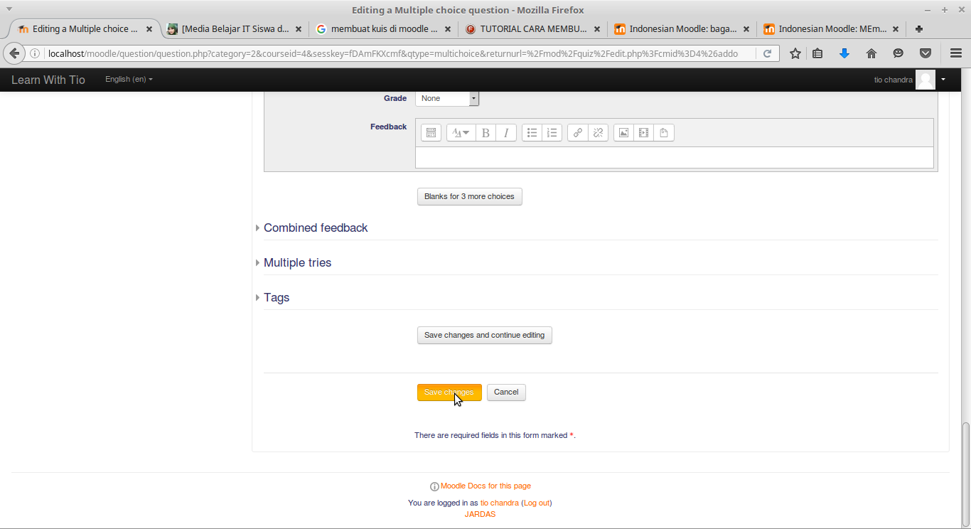 Cara membuat Kuis/Quiz di Moodle Emas yang Hilang