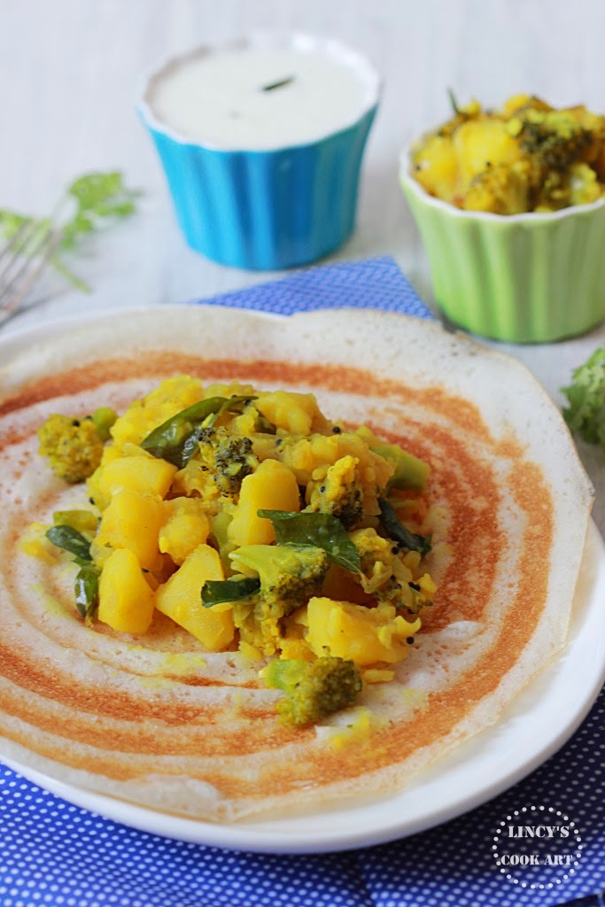 Broccoli Masala Dosa Lincy's Cook Art