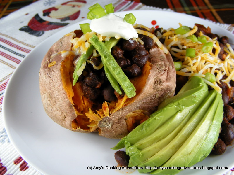 Baked Sweet Potato with Black Beans