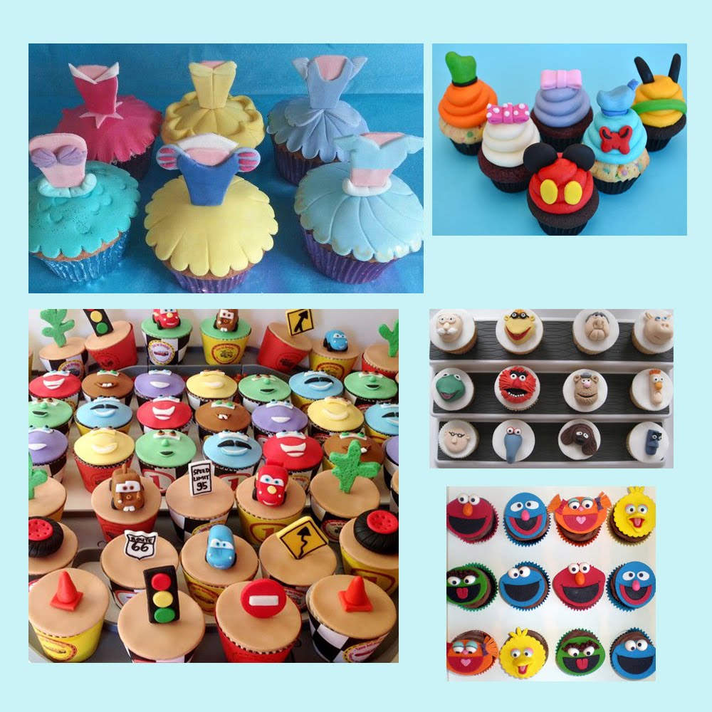 Sample cup cake character with icing sugar