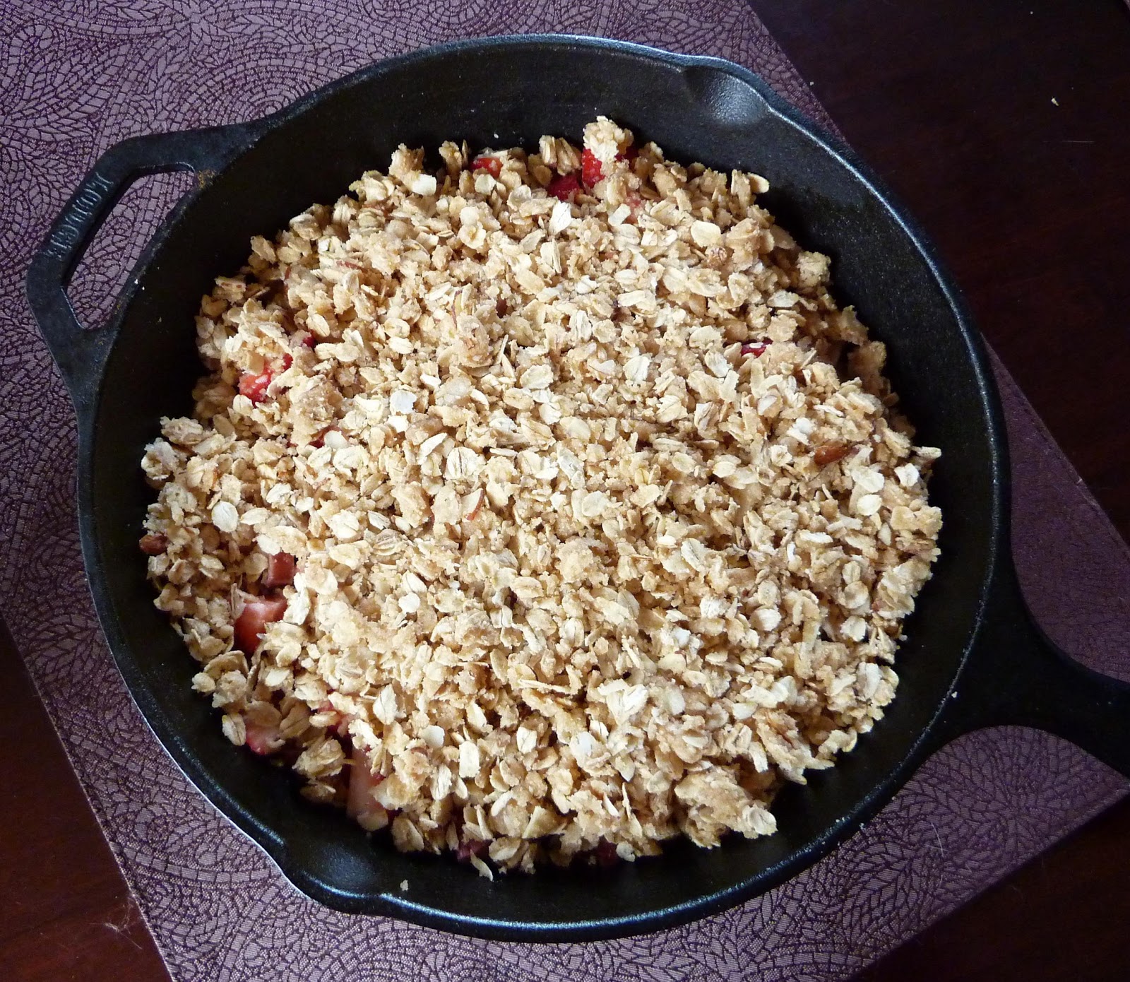 Cookies on Friday Strawberry Rhubarb Cast Iron Skillet Crisp