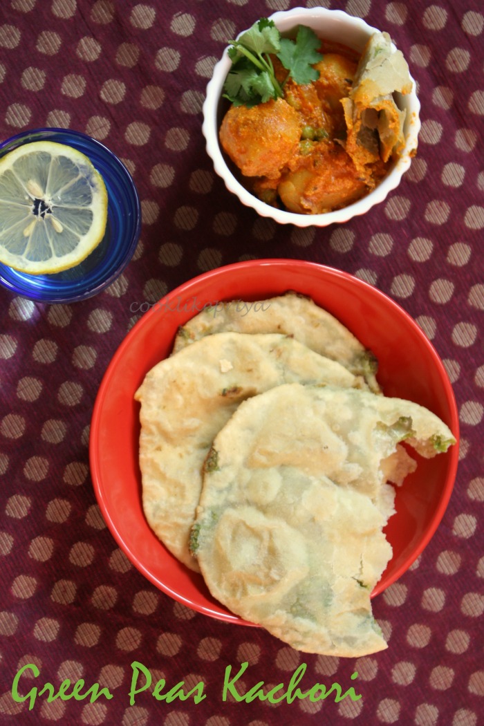 Cook like Priya Green Peas Kachori with Spicy Dum Aloo Indian Kachori Snack Recipe Easy