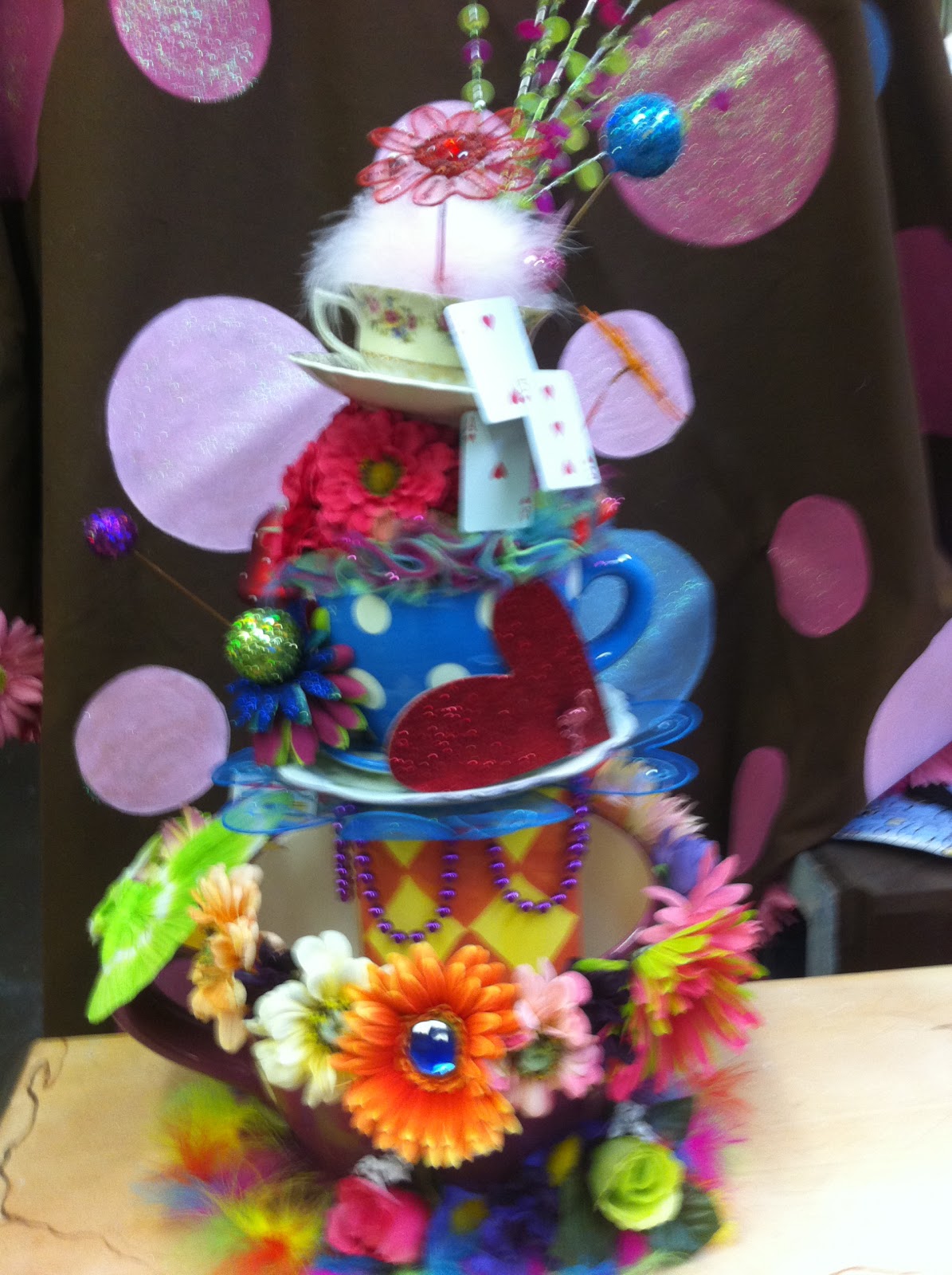 The Posh Pixie Stacked Tea Cups Centerpiece