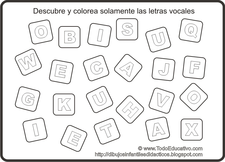 Las Vocales Para Colorear Las Vocales Para Colorear