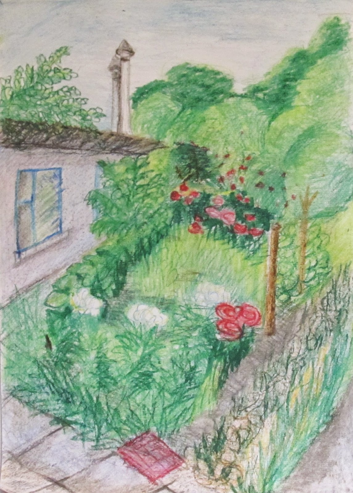 Рисунки восковыми мелками