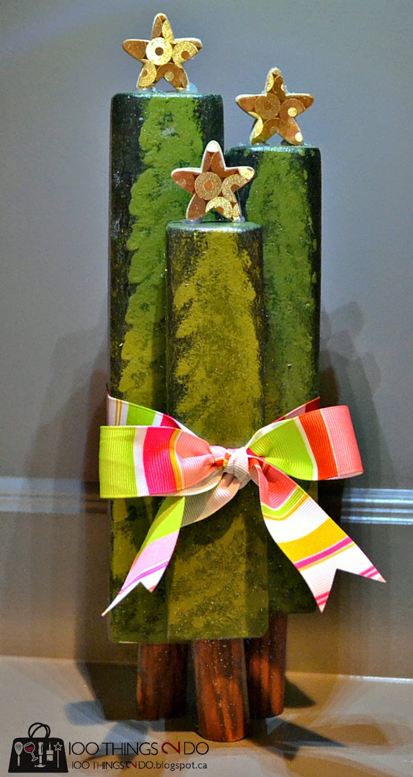 100 Things 2 Do Christmas project easy wood block trees