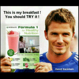 David Beckham Herbalife man