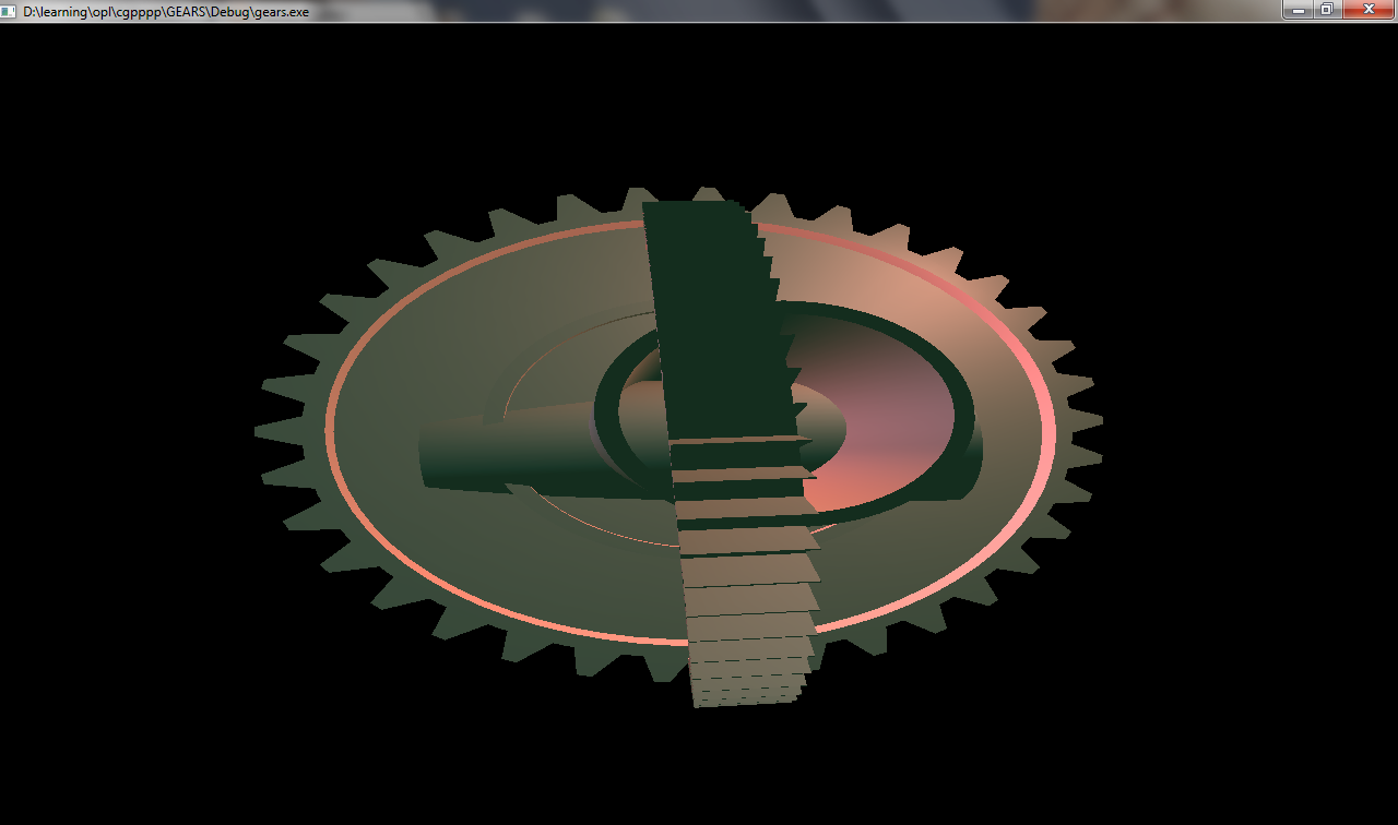 OpenGL Projects Gear Motion Output Images
