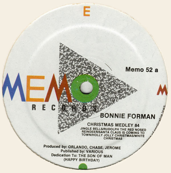 BONNIE FORMAN "Christmas Medley '84" (12'' Maxi) 1984 Bonnie+Forman+-+Christmas+Medley+%252784+%2528artwork-LP+Side+A%2529++1984+%255Bbobby+orlando%255D+memo+records+usa