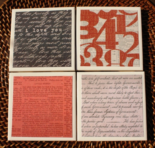  Personalized Hand-Painted Ceramic Tile Coasters Set