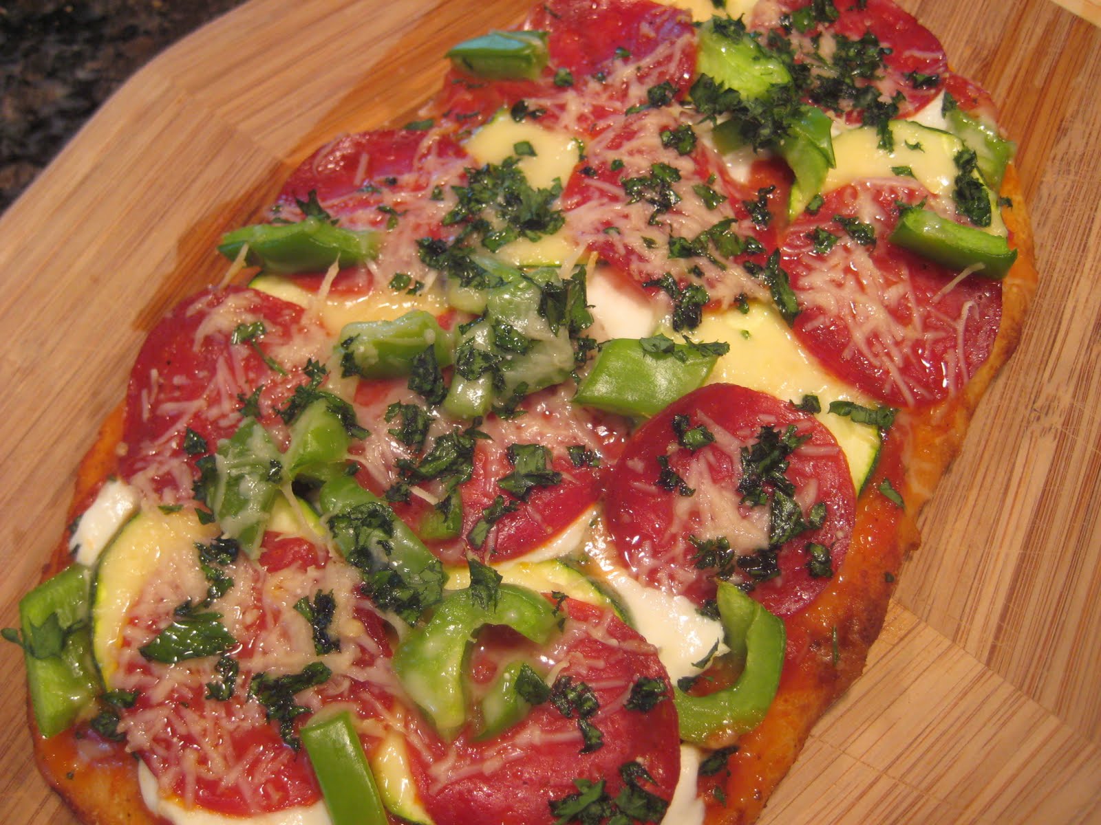 Dinner with the Welches Pepperoni & Vegetable Flatbread