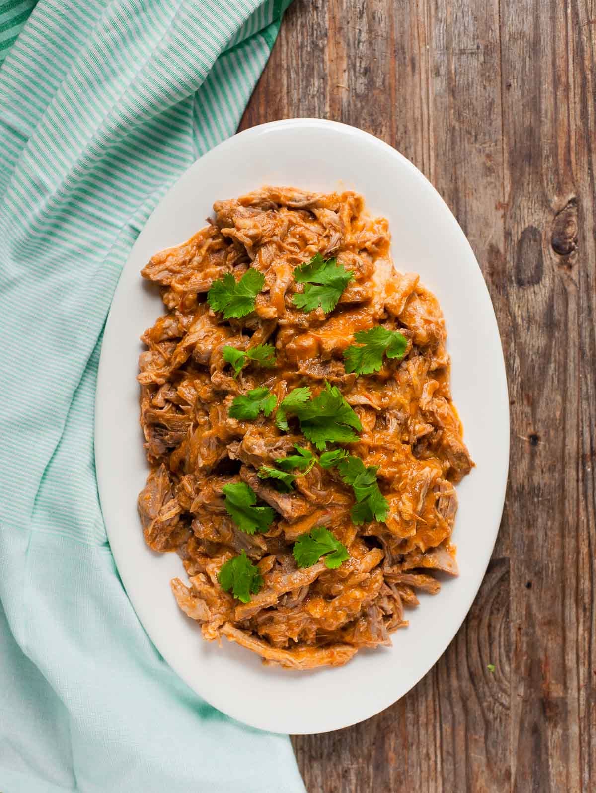 Slow-Cooker Pulled Pork with Peach Barbecue Sauce | acalculatedwhisk.com