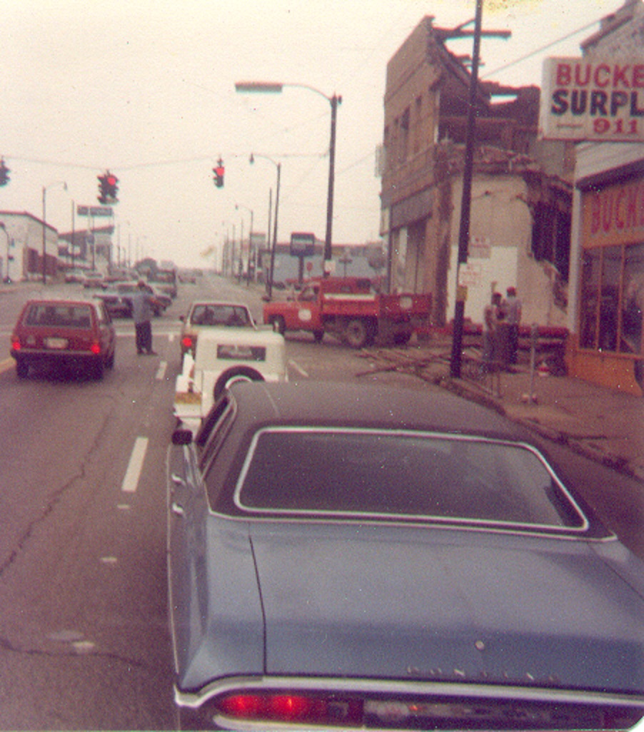 Demolition of Building in Akron, 1979 ~