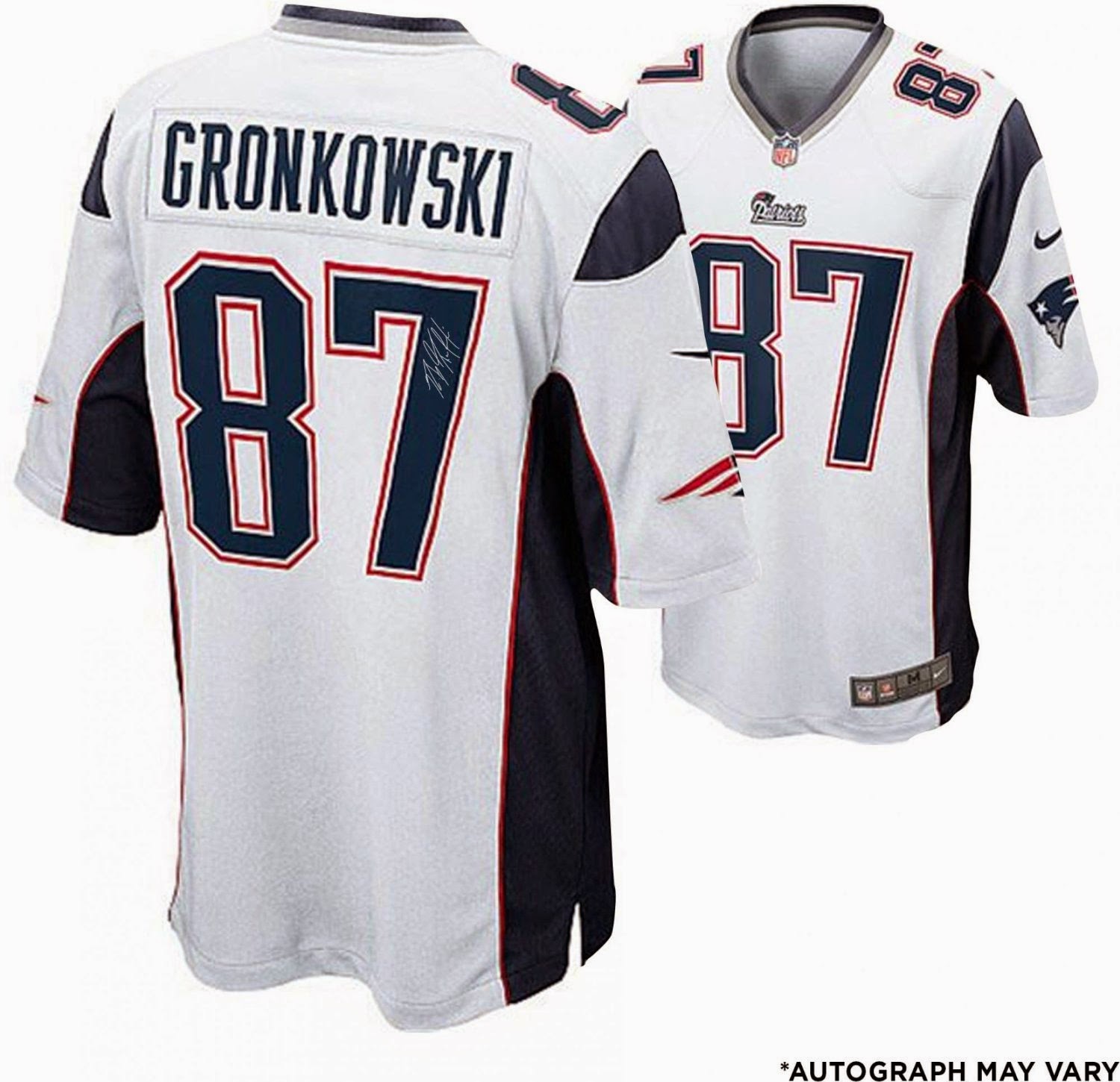 Rob Gronkowski Autographed Nike Elite White Jersey (with Certificate)