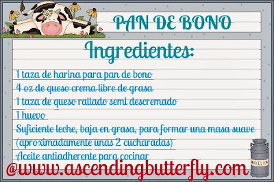 Ingredientes Receta de Pan de Bono, Columbian Cheese Bread Recipe Ingredients List Spanish