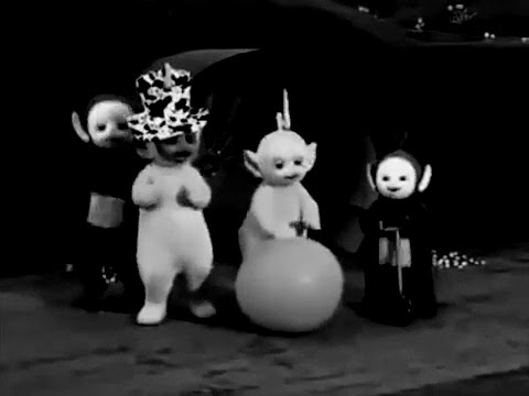 serin sesler teletabilerin siyah beyaz efektle korku filmine donusmesi