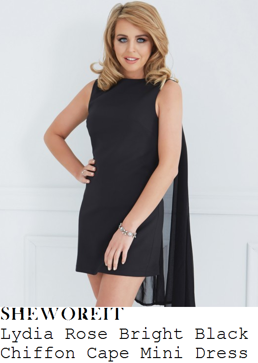 lydia-bright-black-sleeveless-cape-etail-mini-dress