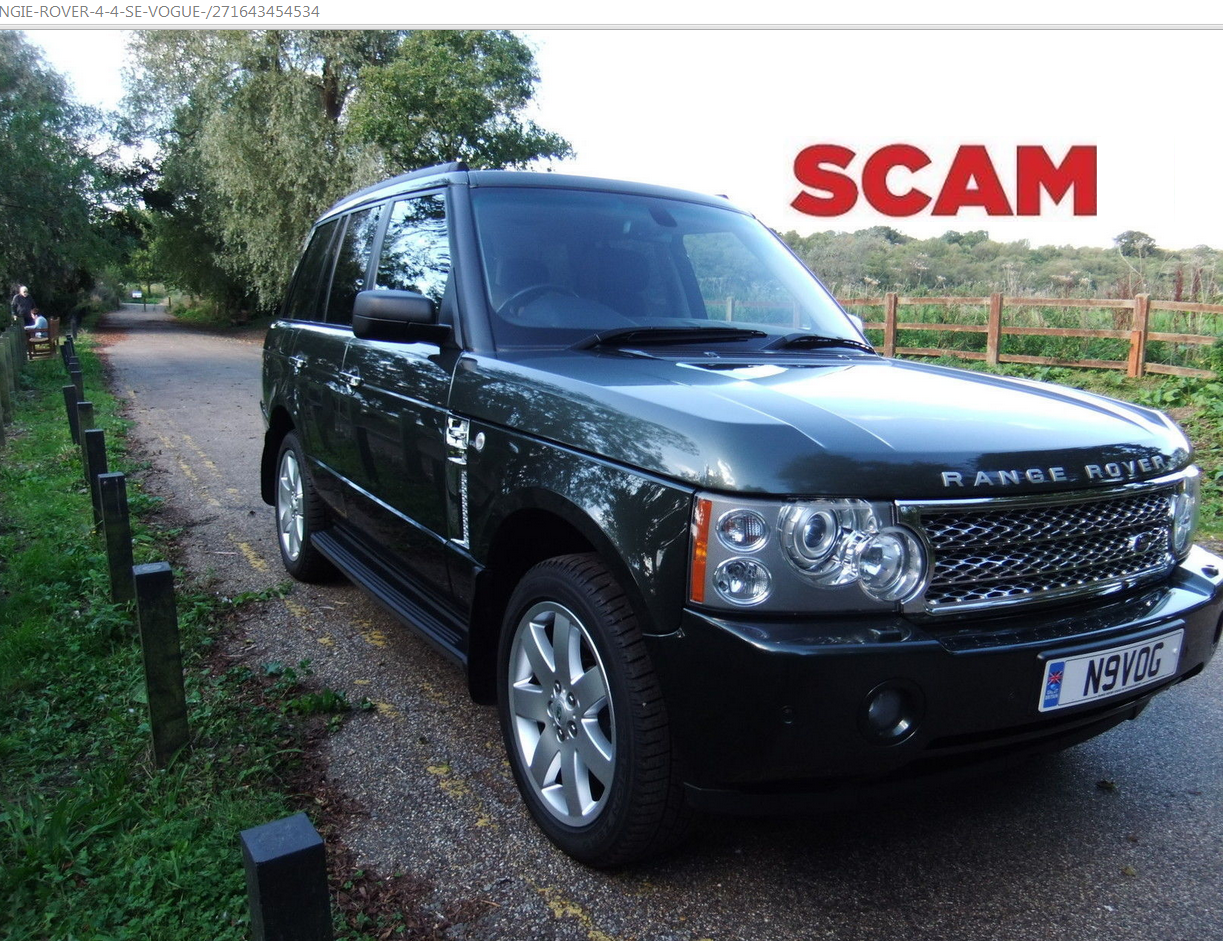 SCAM RANGE ROVER 4.4 SE VOGUE 2006 "N9VOG" £7000 EBAY FRAUD "N9 VOG" 23