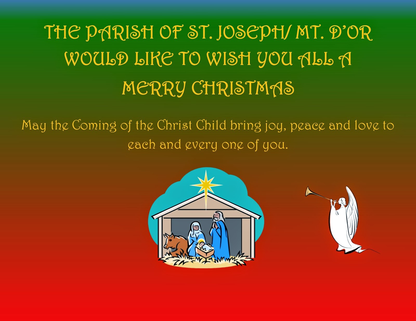St. Joseph &amp; Mt. D'or Parish Blog Spot: Christmas Greetings