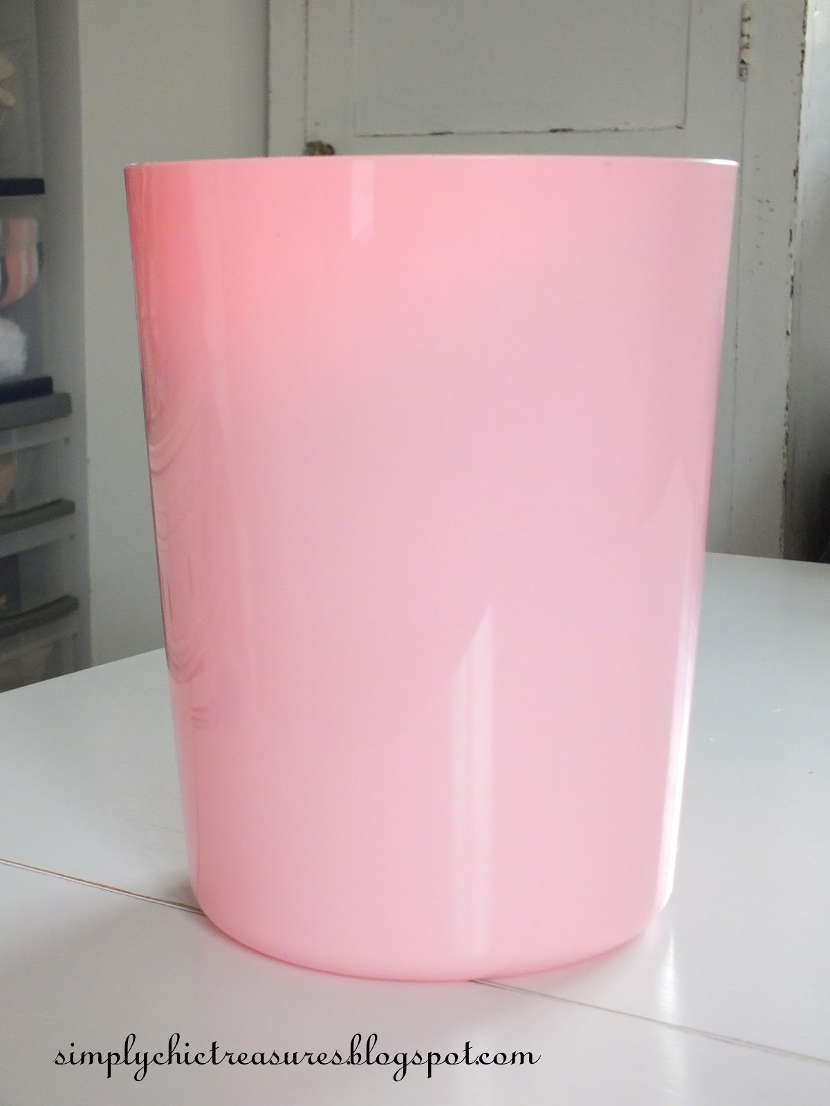 simply chic treasures Shabby Chic Trash Can Makeover