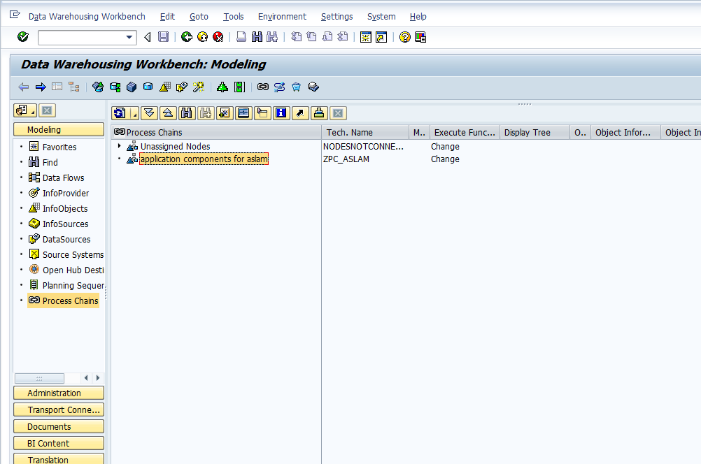 SAP BI, SAP BW, SAP Analytics cloud Process chain