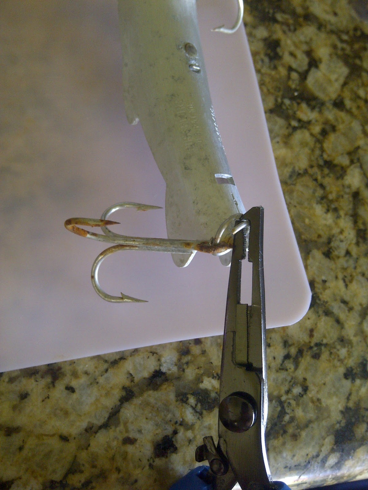 Nick's Fishing Blog How To Change The Hooks on a 5" Russelure