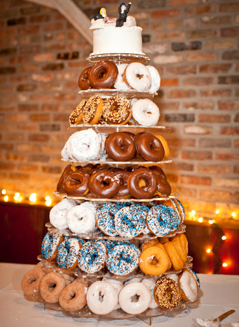 Unique Wedding Cake Ideas - Donuts and a Wedding Cake on Top