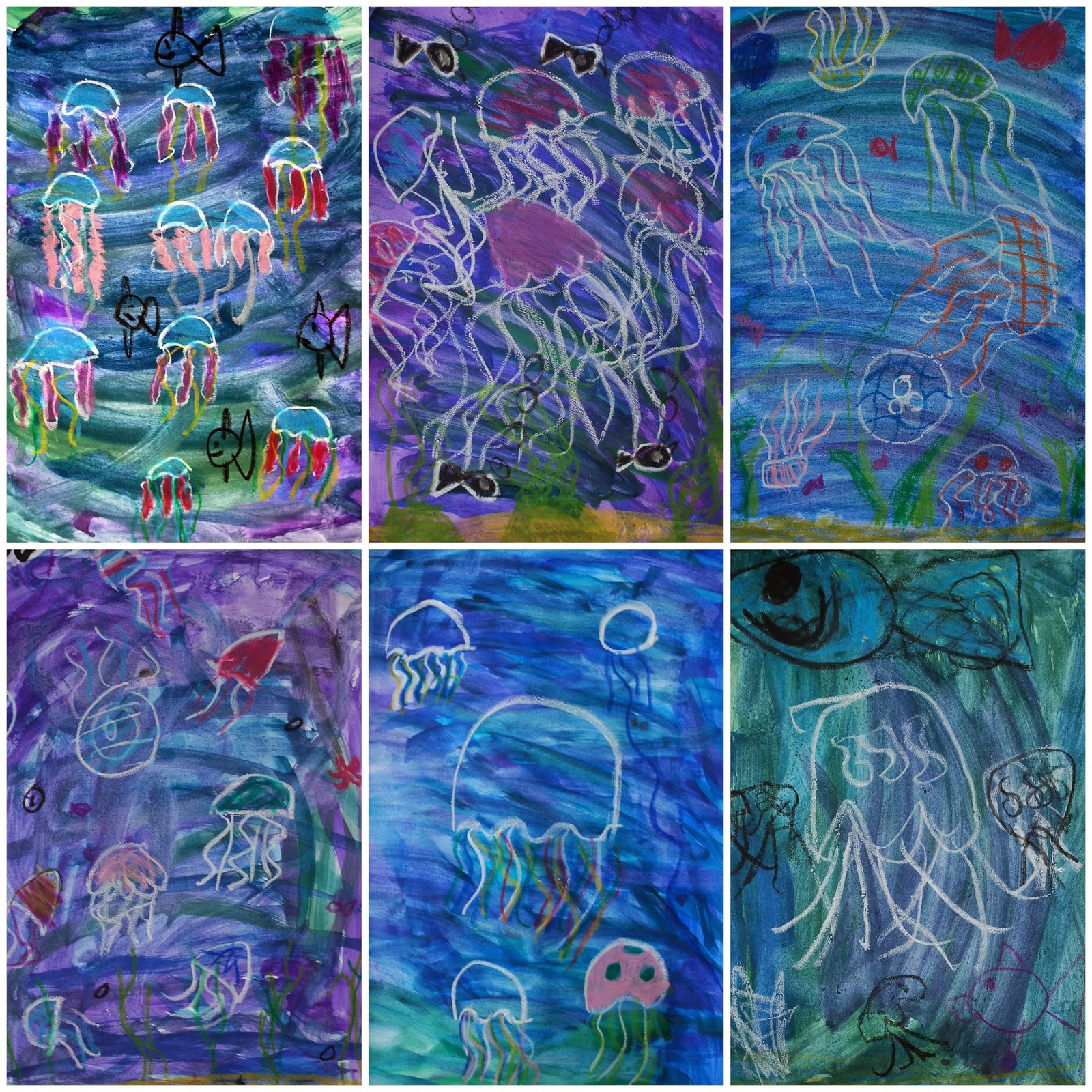 Sunnyside Art House Paint and Oil Pastel Jellyfish