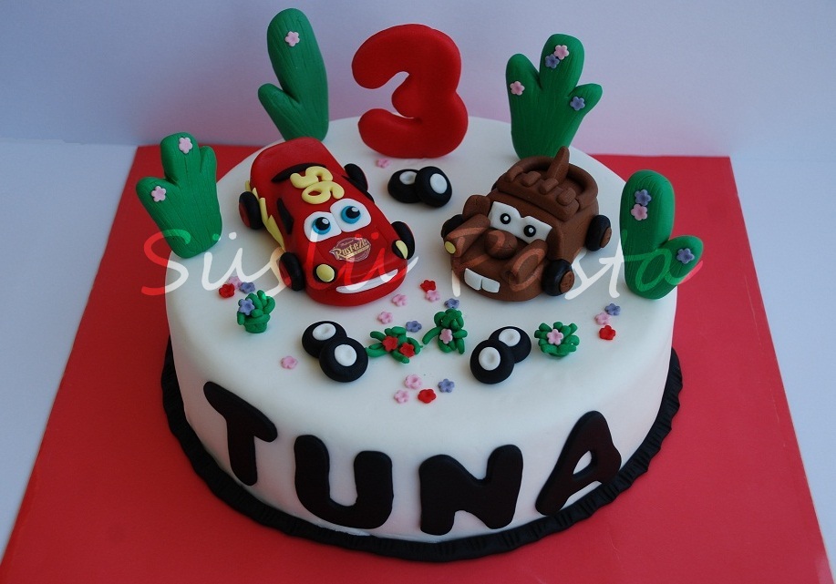 Süslü Pasta Disney Arabalar Pastası