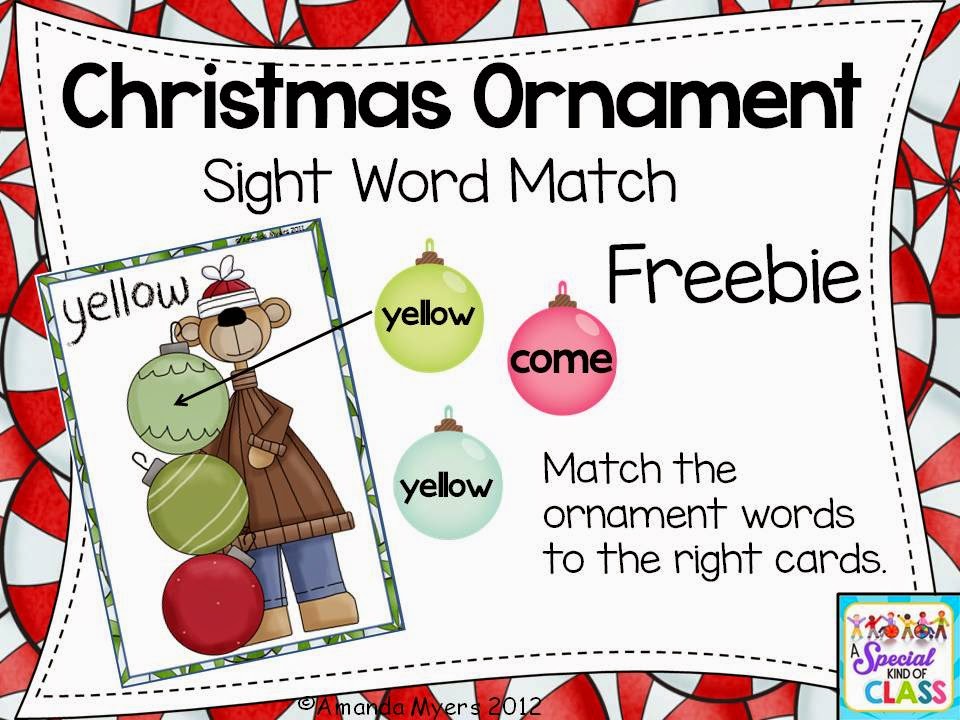 A special kind of class: Sight Word Match Freebie
